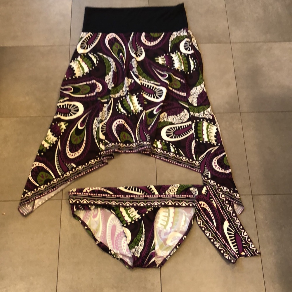 Perry Ellis Bikini Bottom and Matching Skirt Cover Up
